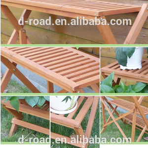 Interior de <span class=keywords><strong>madera</strong></span> al aire libre <span class=keywords><strong>maceta</strong></span> de 3-de flor rojo oro lado olla planta - Product Image 4