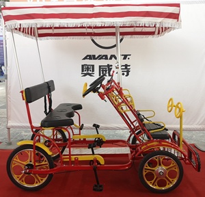 Factory Outlet New Design Sightseeing Four Wheels Canopy Tour Quadricycle <strong>Tandem</strong> <strong>Bike</strong> With Child Seat - Product Image 5