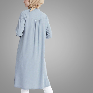 Bán Buôn Trực Tuyến Thổ Nhĩ Kỳ <span class=keywords><strong>Tunics</strong></span> Đối Với Phụ Nữ Ánh Sáng Màu Xanh Dài Tay Áo Hồi Giáo Áo <span class=keywords><strong>Tops</strong></span> Hồi Giáo Quần Áo - Product Image 4