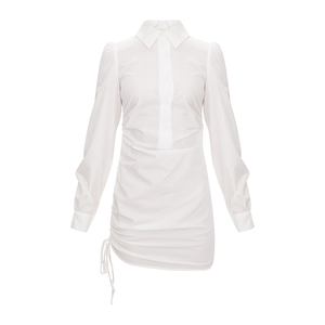 Camicia a maniche lunghe con volant <span class=keywords><strong>abito</strong></span> da donna abiti Casual primavera Mini matita High Street personalizzato nuovo stile <span class=keywords><strong>bianco</strong></span> 100% <span class=keywords><strong>cotone</strong></span> tessuto - Product Image 5