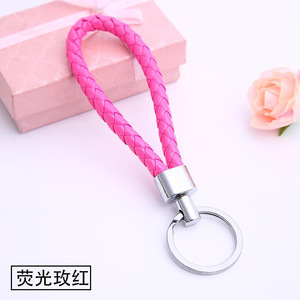 Handmade Woven Leather Keychain <strong>Men</strong> Women Braided Leather Rope <strong>Key</strong> Holder Round Car <strong>Key</strong> <strong>Ring</strong> for Promotional - Product Image 3