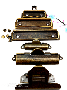 Offerta Speciale: Portablocco da 100mm o 120mm <span class=keywords><strong>con</strong></span> Clip Staccabile in Ottone Anticato per Uso Ufficio - Product Image 5