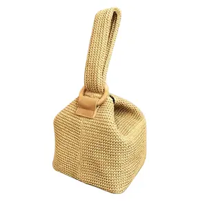 Borsa effetto paglia donna in stile bohémien 24x20cm, (ZX-15041A