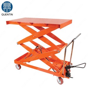 Chariot élévateur à ciseaux hydraulique manuel d'entrepôt / Mini <span class=keywords><strong>table</strong></span> élévatrice à ciseaux avec roulettes - Product Image 6