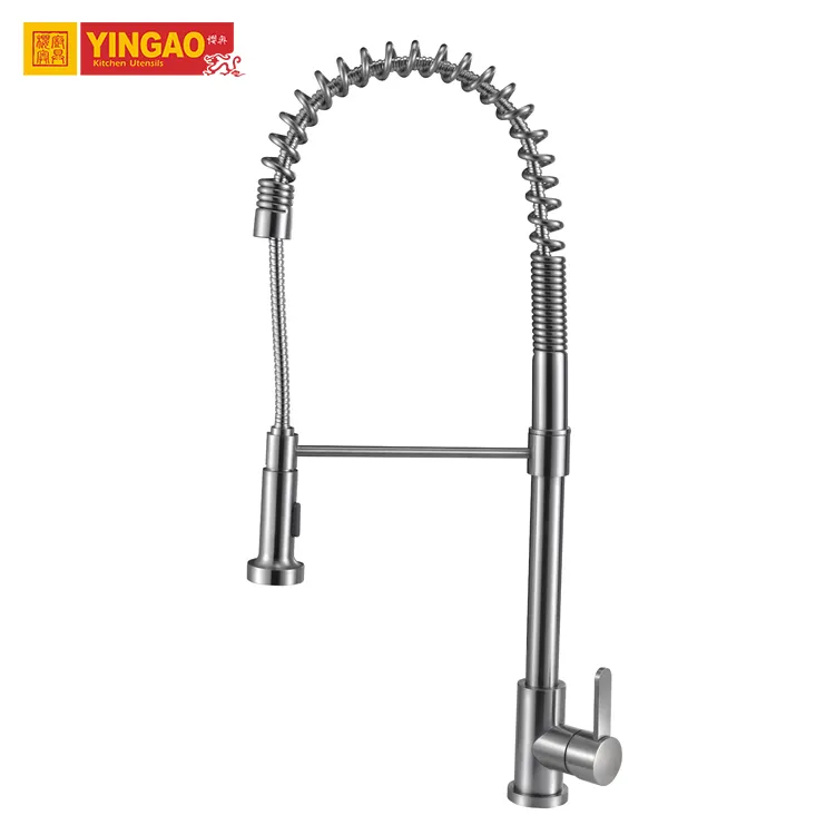 Nice Design Eco-friendly Stainless Steel 304 Single Handle Pull Down Kitchen Faucet