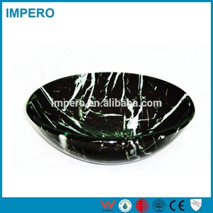 <span class=keywords><strong>Oceano</strong></span> <span class=keywords><strong>Blu</strong></span> Decorato Temperato Recipiente di Vetro Lavandino del bagno Lavabo - Product Image 2