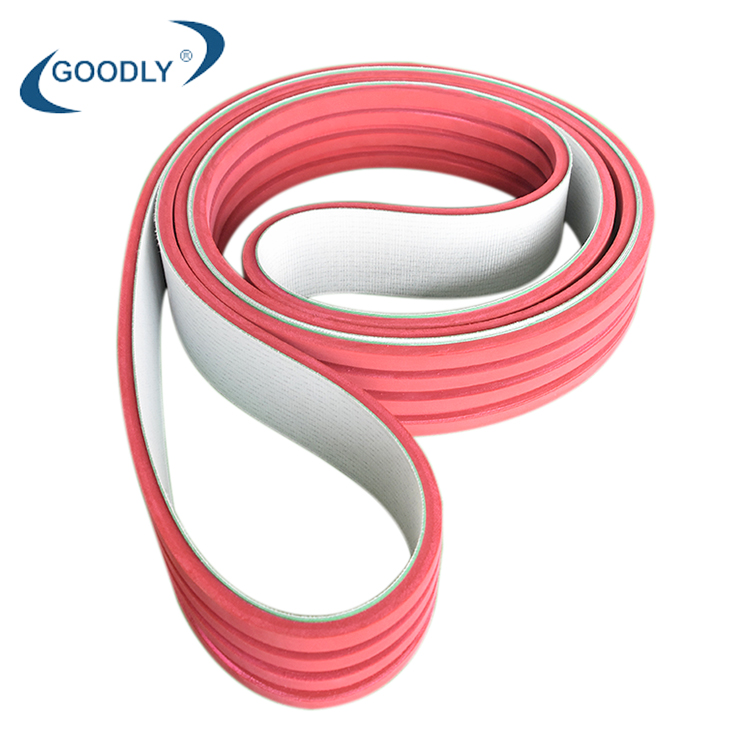 Износостойкий рифленый конвейер из ПВХ с красным резиновым покрытием, Плоская Лента для индустрии зажимной передачи