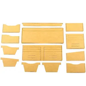 13 Pcs Universal หัตถกรรมสไตล์สั้นคลิปเงินกระเป๋า<span class=keywords><strong>กระเป๋า</strong></span><span class=keywords><strong>สตางค์</strong></span>ผู้หญิงเย็บรูปแบบ Kraft กระดาษ Stencil แม่แบบ - Product Image 1