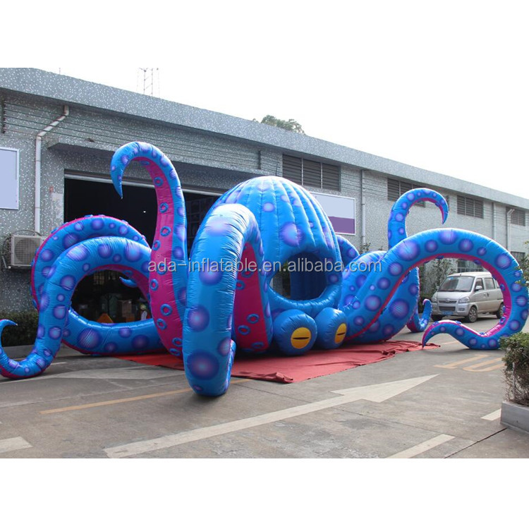 Огромная надувная камера для океан, длина 16 м, надувная светодиодная подсветка, осьминог, стенд для продажи ST1421