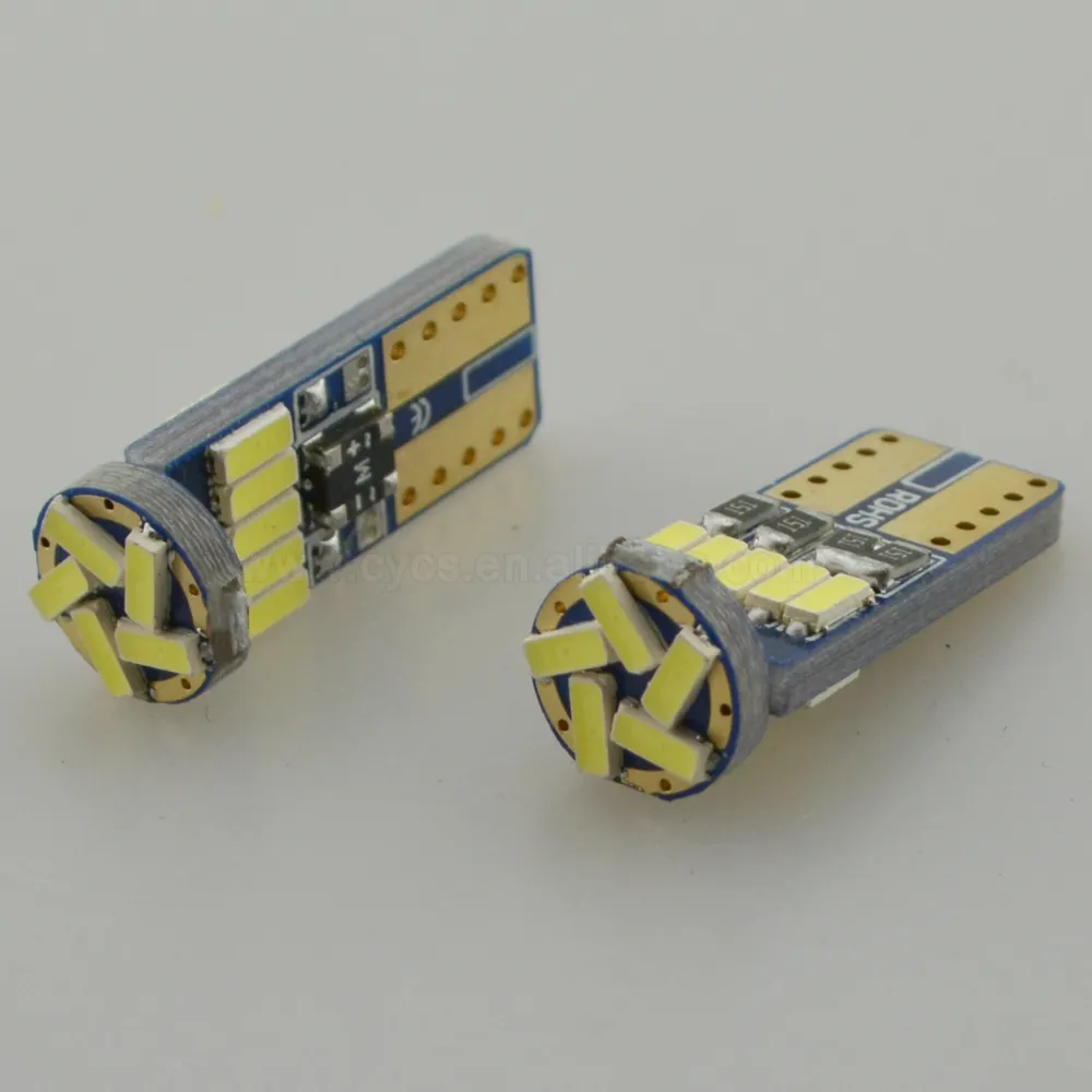 新タイプ! W5W 194 168 501 T10 15smd 4014 can車のledサイドライト電球