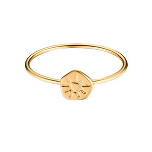 Anillo de Plata de Ley 925 con forma de moneda para mujer, sortija simple con forma de disco solar, venta al por mayor, Gemnel - Product Image 1