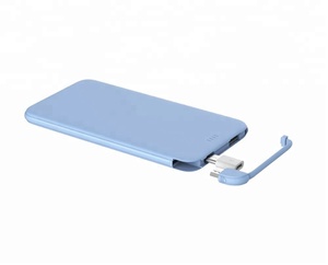 rápida 5000 mAh Tarjeta de Crédito Banco de energía con logotipo incorporada Cable adaptador de Cable para teléfonos - Product Image 3