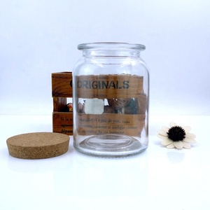 Commercio all'ingrosso bottiglia di Immagazzinaggio di vuoto con Airtight tappo di sughero 900ml Multi-Uso Contenitori 32 once di <span class=keywords><strong>vetro</strong></span> vuota stash vaso per il Tè Caramelle - Product Image 2