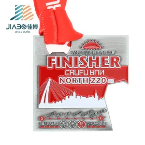 Jiabo custom 아연 합금 soft enamel metal custom Relay 불어 넣어주는 running 피니셔 medal 병 오프너 medal