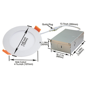 Luz Empotrada Delgada de Fábrica China con Certificación ETL <span class=keywords><strong>Intertek</strong></span>, CRI>80, Apta para 4 Pulgadas, 9W, Redonda, Ultrafina, Luz LED Empotrada, Panel de Luz de Techo - Product Image 1