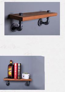 Tubo di <span class=keywords><strong>Ferro</strong></span> <span class=keywords><strong>battuto</strong></span> Scaffale loft Nostalgico D'epoca In Legno Rack Creativo Parete Scaffali - Product Image 3