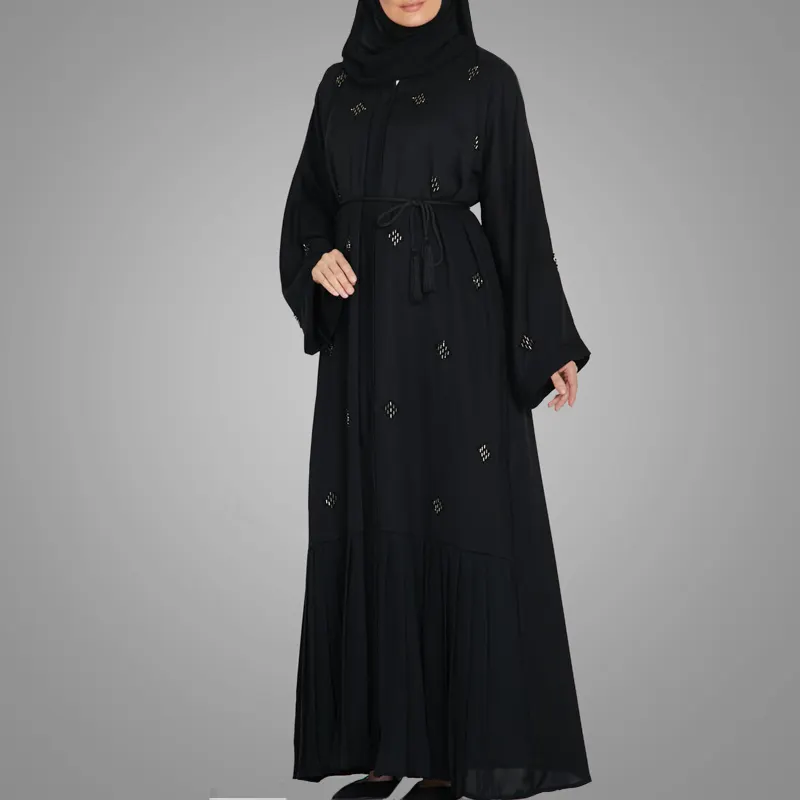 Gli ultimi disegni Burqa immagini Kimono Abaya Dubai Ladies elegante perline progettano abiti islamici arabi musulmani lunghi