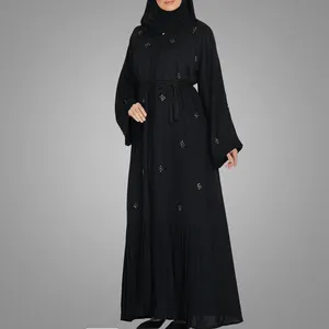 Son Burqa tasarımlar resimleri Kimono Abaya Dubai bayanlar şık boncuk tasarım uzun müslüman arap İslami giyim