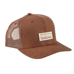 wholesale High Quality Custom LOGO Patch 6 panel hemp mesh Canvas trucker cap hat