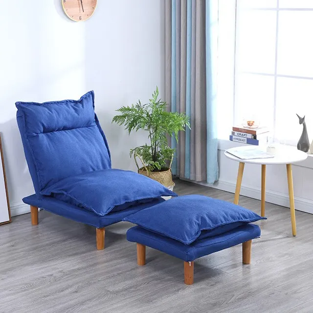 Manufacturer promotion solid wood + fabric lazy air sofa chair in living room / outdoor