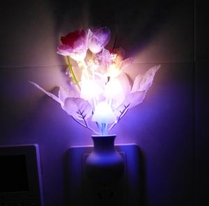 Tulipano Plug in colore che cambia la luce notturna del bambino LED luce notturna a fungo <span class=keywords><strong>luci</strong></span> da parete piccola lampada a Led - Product Image 5