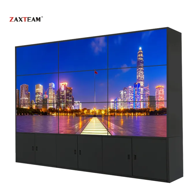 ZAXTEAM Hot Selling LCD Video Wall Home Theater Video Wall Display mit Splitter Floor Stand 46 Inch 5.5mm FHD ZAX-46PJ057P-LED