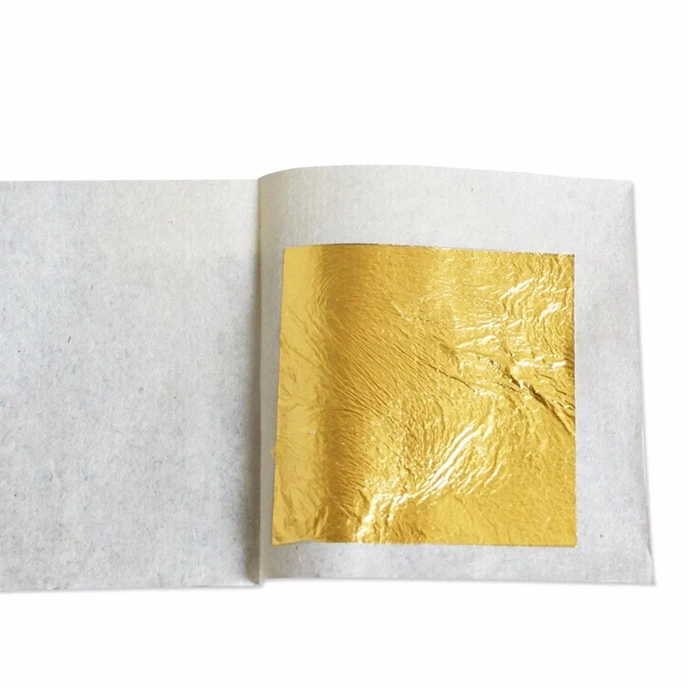 Private Label 24 k oro reale foglio foglia Mobili 24 carati foglia oro per La Cura Della Pelle Idratazione 24 k Oro foglio di Foglia