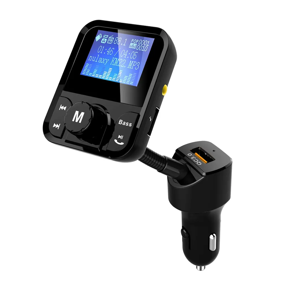 ЖК-экран PD быстрое зарядное устройство для зарядки беспроводной аудио стерео хэндс-фри вызовов bluetooth 5,0 mp3 плеер Автомобильный fm-передатчик bluetooth для автомобиля bluetooth