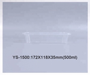 Haute clarté rectangle en plastique boîte à lunch jetable <span class=keywords><strong>micro</strong></span>-<span class=keywords><strong>ondable</strong></span> biodégradable à emporter récipient de nourriture - Product Image 6