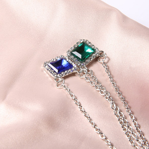 Collar de diamantes falsos de plata para mujer NS94112 - Product Image 4