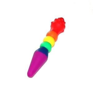 Arco iris doble cara Anal consolador de pene trasero cuentas - Product Image 5