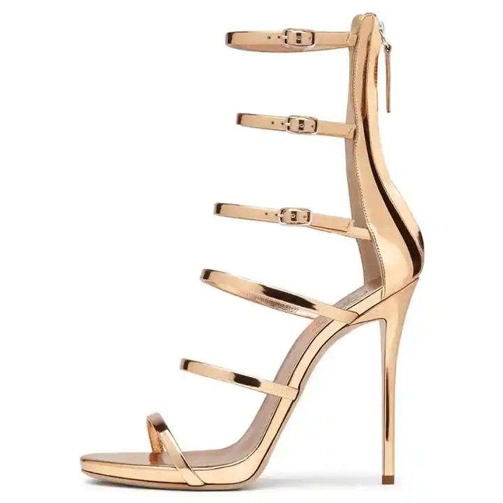 Elegant Platform High Heels Shoes In Metallic Gold Color Stock Photo -  Download Image Now - iStock