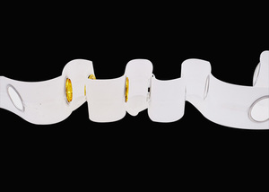 Rideau blanc <span class=keywords><strong>bande</strong></span> circulaire, 100% polyester ruban à œillets, 75mm largeur <span class=keywords><strong>bande</strong></span> de rideau avec des trous - Product Image 3