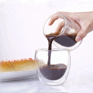 AIHPO06 potable mantener reutilizable claro Pyrex 7 oz 200 ml borosilicato doble pared de vidrio té taza de café sin mango - Product Image 6