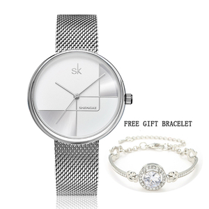 Shengke 0105 Signore di Modo di Marca Orologi In Acciaio Inox Minimalista Quarzo Orologi Da <span class=keywords><strong>Donna</strong></span> Con Il Cristallo Braccialetti montre femme SK - Product Image 6