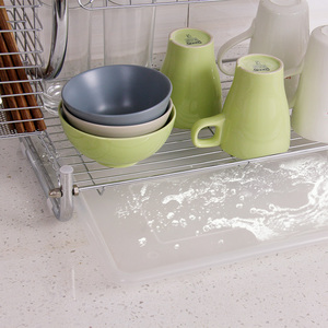 S-en forma de Dish Rack de 2-nivel de cromo, placa de acero inoxidable plato cubiertos taza Rack con la bandeja de acero de estante de la <span class=keywords><strong>cocina</strong></span> estante - Product Image 5