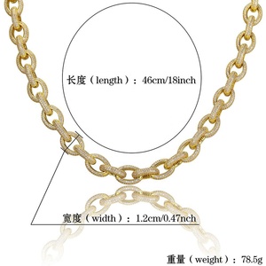 Nuevo collar de hombre de Hip Hop de alta calidad, collares de piedras CZ Micro pavimentadas chapados en Color dorado y plateado de latón helado, 18 "22" de longitud - Product Image 2