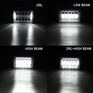 LED Rectangular linterna proyector 4x6 sellado haz reemplazo Hola/<span class=keywords><strong>Lo</strong></span> haz DRL encaja faro bombilla para Jeep wrangler T001N - Product Image 4