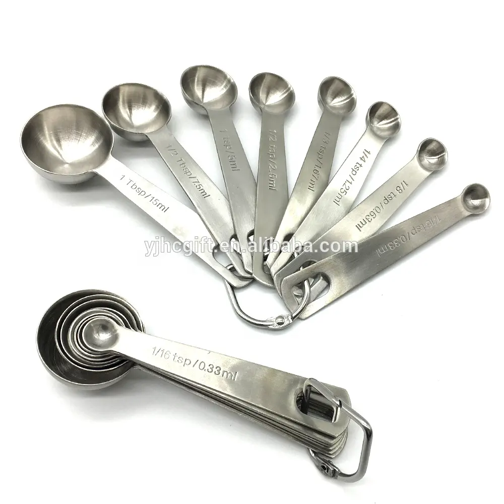 18/8 Stainless Steel Measuring Spoons, Set of 8 for Measuring Dry and Liquid Ingredients