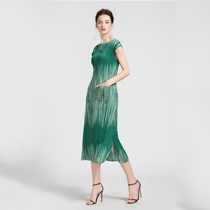 2019 nuevo diseño 100% poliéster menta <span class=keywords><strong>Vestido</strong></span> largo de verano - Product Image 3