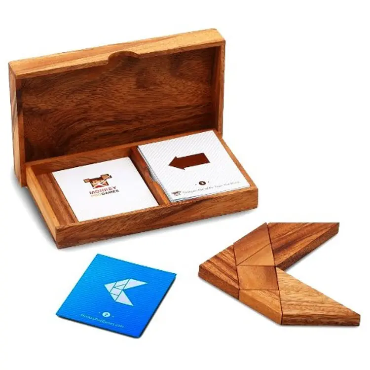 Tangram-rompecabezas magnético de madera colorido personalizado, juguete educativo, tangram, piezas, juego para niños