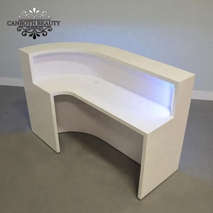 Escritorio <span class=keywords><strong>de</strong></span> recepción frontal para salón <span class=keywords><strong>de</strong></span> belleza moderno, forma curva, deskCB-R105 <span class=keywords><strong>de</strong></span> recepción para oficina - Product Image 1
