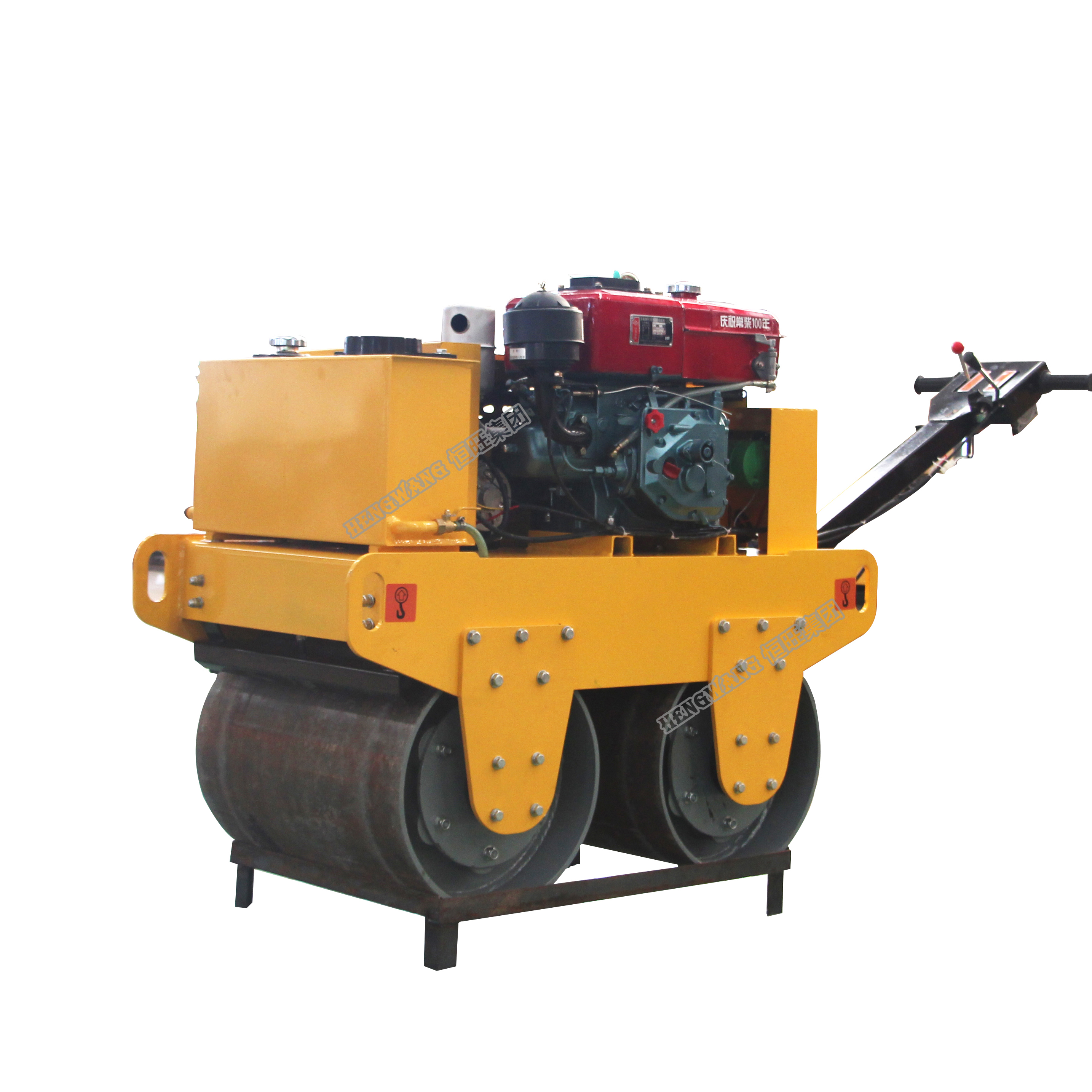 Мини-роликовый уплотнитель с двумя стальными колесами на 1 тонну