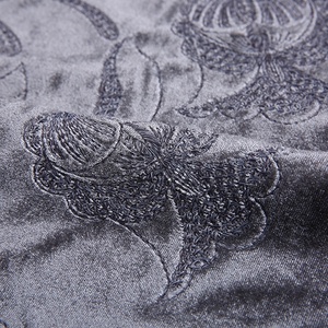 HA-9851B Đức <span class=keywords><strong>Polyester</strong></span> Nhung Vải Trung Quốc Nhà Cung Cấp Ưa Thích Thêu Thêu Vải 100 Yards Tùy Chỉnh Màu Sắc 460 gam/mét - Product Image 2