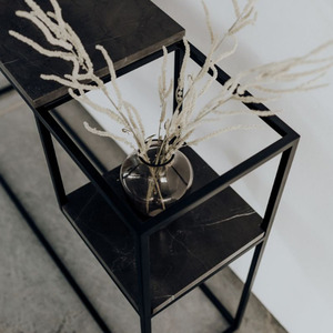 <span class=keywords><strong>Table</strong></span> de <span class=keywords><strong>Console</strong></span> Rectangle en fer, de style nordique et moderne, avec un Design en marbre naturel permettant de gagner de l'espace - Product Image 3