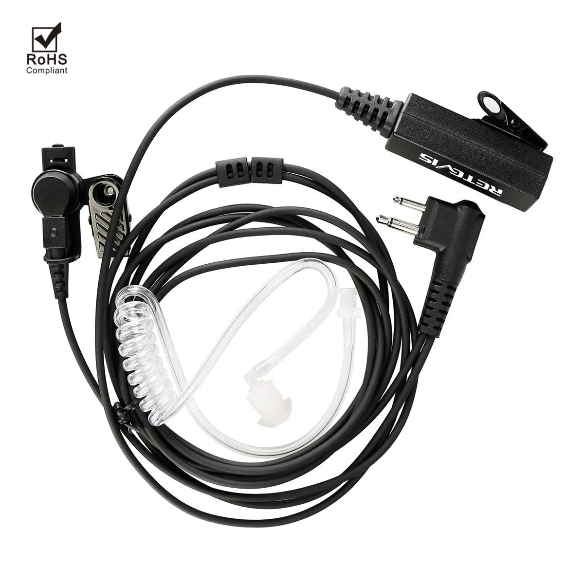 Retevis EA100M 2 Pin Grote MIC PTT Akoestische Buis Radio Oortelefoon Headset w/Milieuvriendelijke Materialen voor Motorola Radio walkie talkie