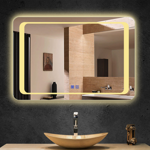 Modern lüks LED banyo aynası korkak dikdörtgen ışıklı soyunma odası oteller için gümüş ayna - Product Image 6