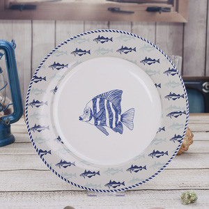 De verano creativos Océano Azul <span class=keywords><strong>pescado</strong></span> patrón juegos de cena china de hueso vajilla de estilo europeo - Product Image 5