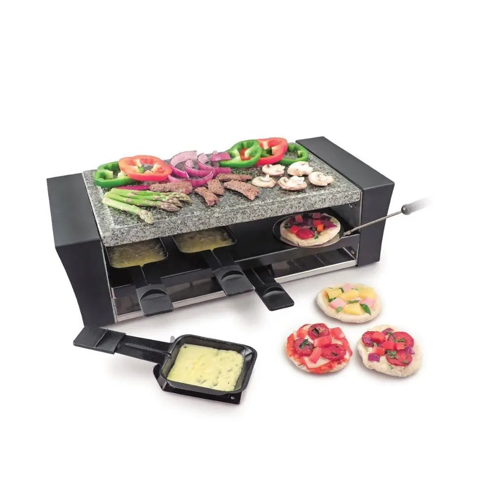 Indoor Gebruik Tafelblad 8 Personen Raclette Grill Elektrische Pizza Grill