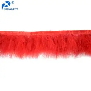 Horng Shya fábrica HS-47 decoración de alta calidad teñido Turquía sangre marabú Fringe marabú ajuste de la pluma